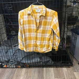 Old Navy Men's Mustard Plaid Shirt